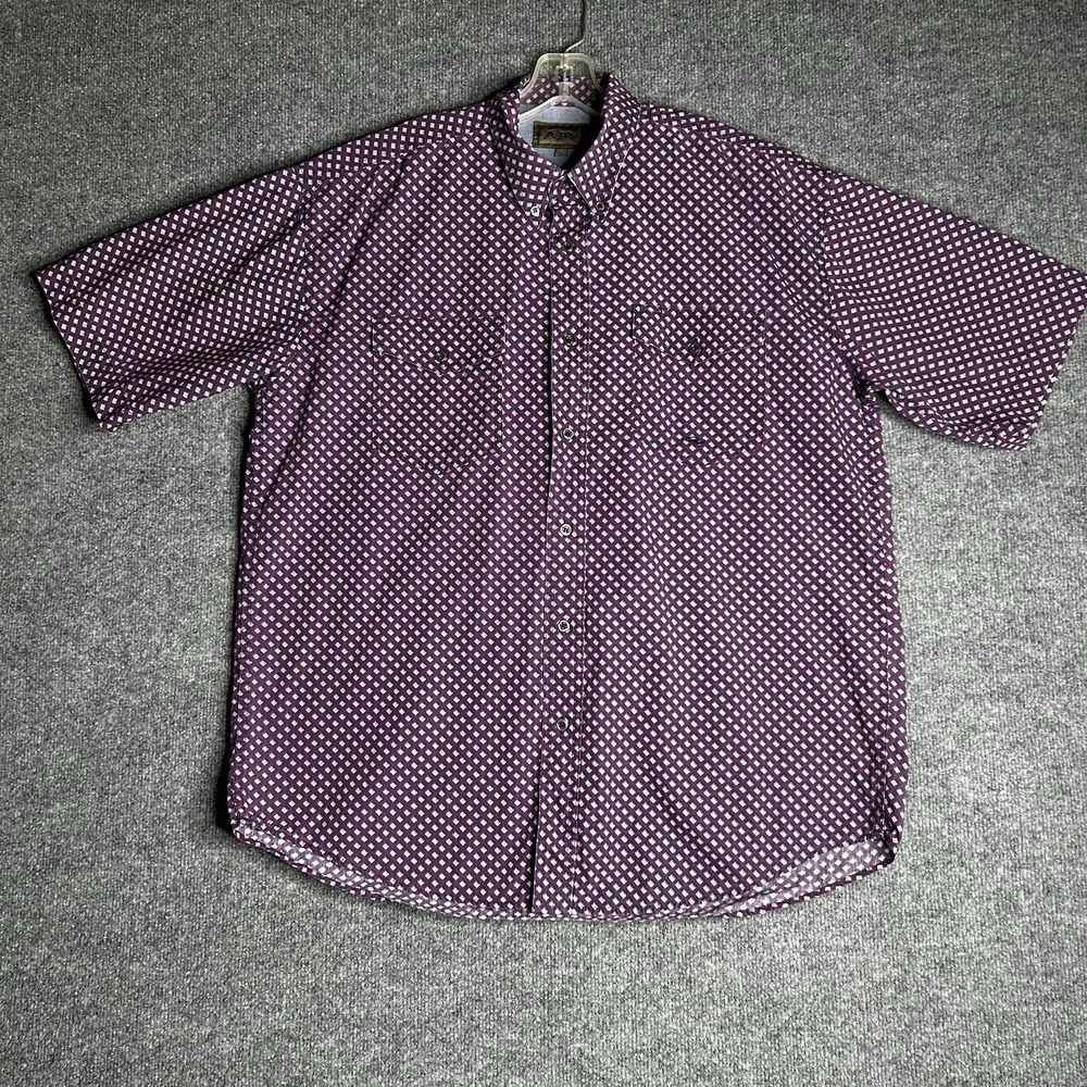 Roper Western Shirt Men Size Large Relaxed Fit Multicolor Cotton Geometric